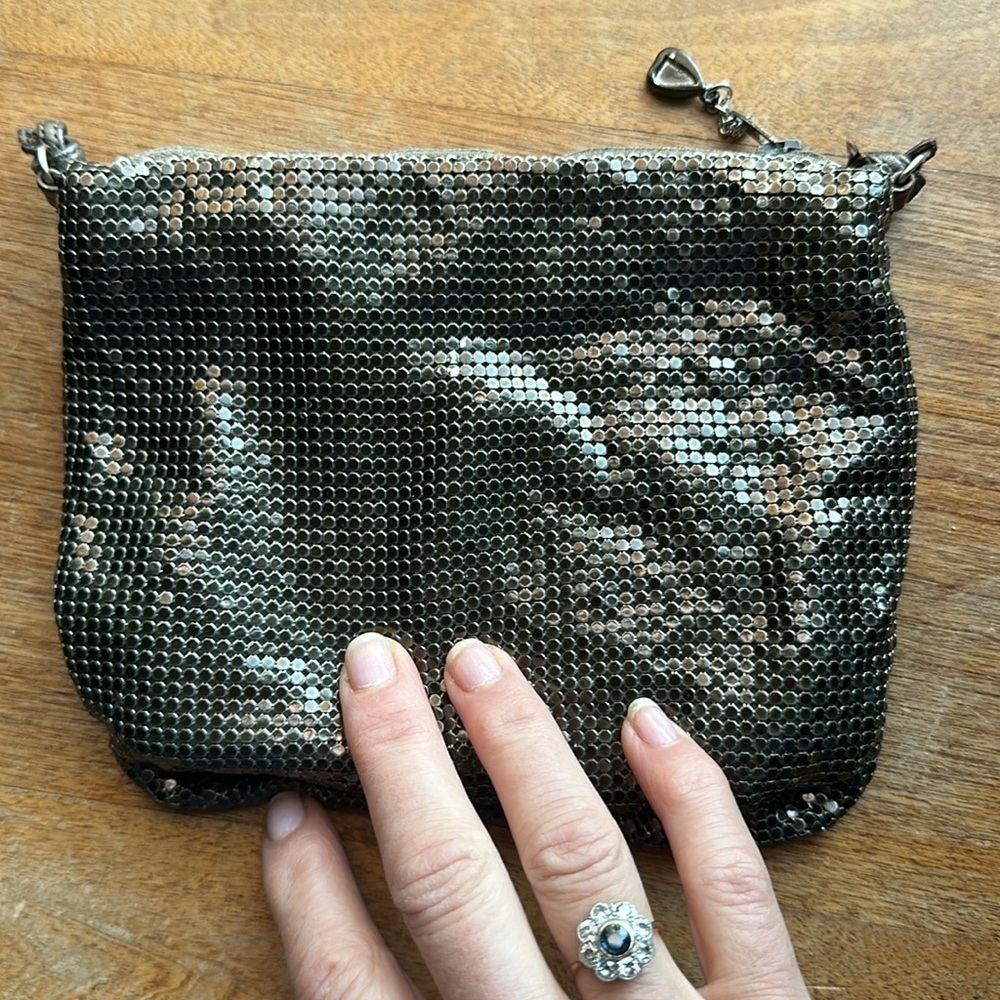 Whiting & Davis 70’s vintage metallic mesh purse mini crossbody bag